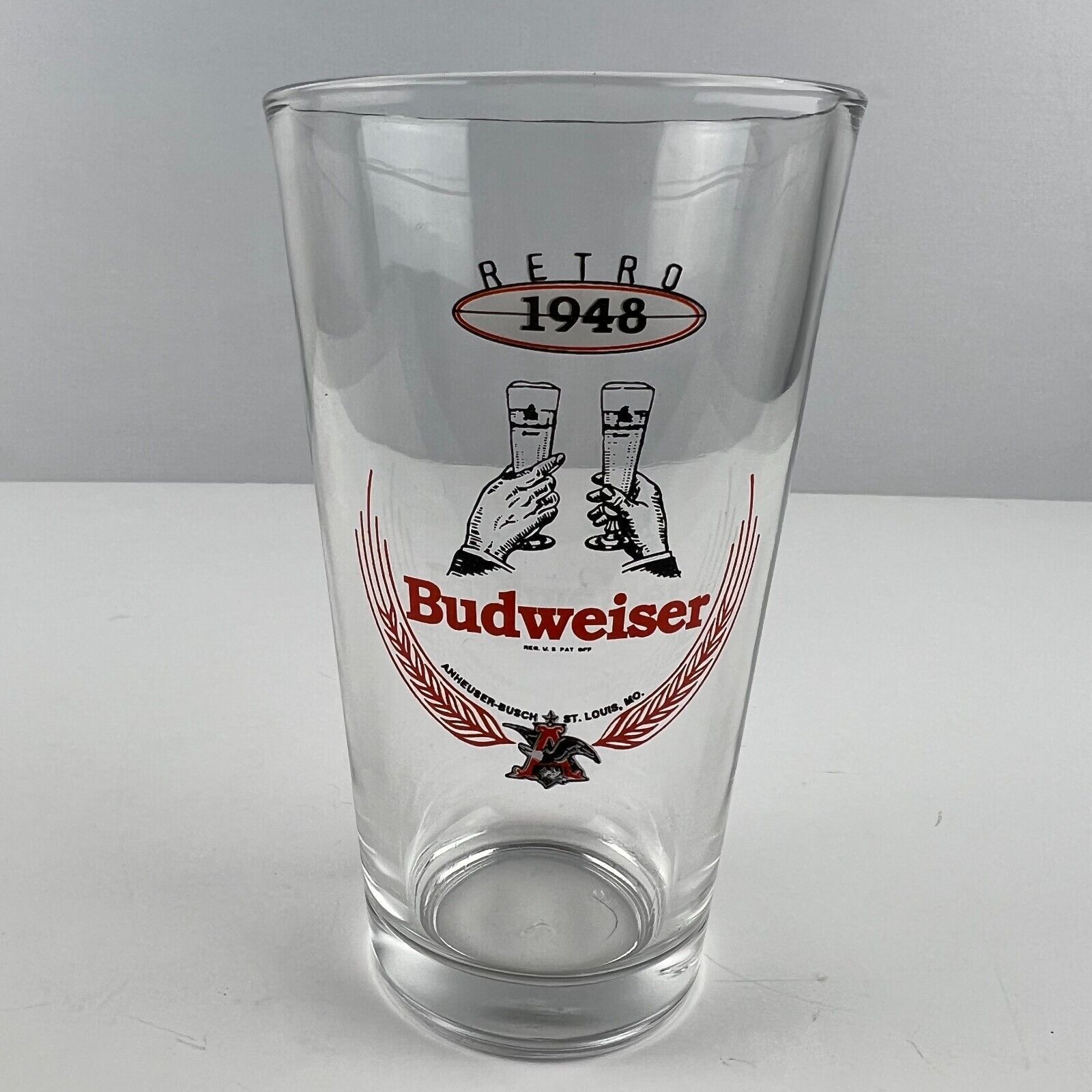 Budweiser Retro 1948 Pint Beer Glass - $9.89