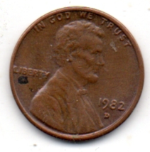 1982 D Lincoln Memorial Penny - Circulated - About Good - $5.99