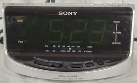 Sony Dream Machine Digital Alarm Clock AM FM Radio Large Display Silver ICF-C492 - £14.88 GBP