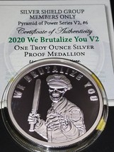 1 Oz Silver Proof We Brutalize You V2 Pop #6 2020 Wth Coa N Box - £71.14 GBP