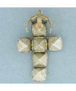 Vintage Masonic Orb Cross Charm or Pendant in 9k Yellow Gold and Sterlin... - $7,901.39 MXN