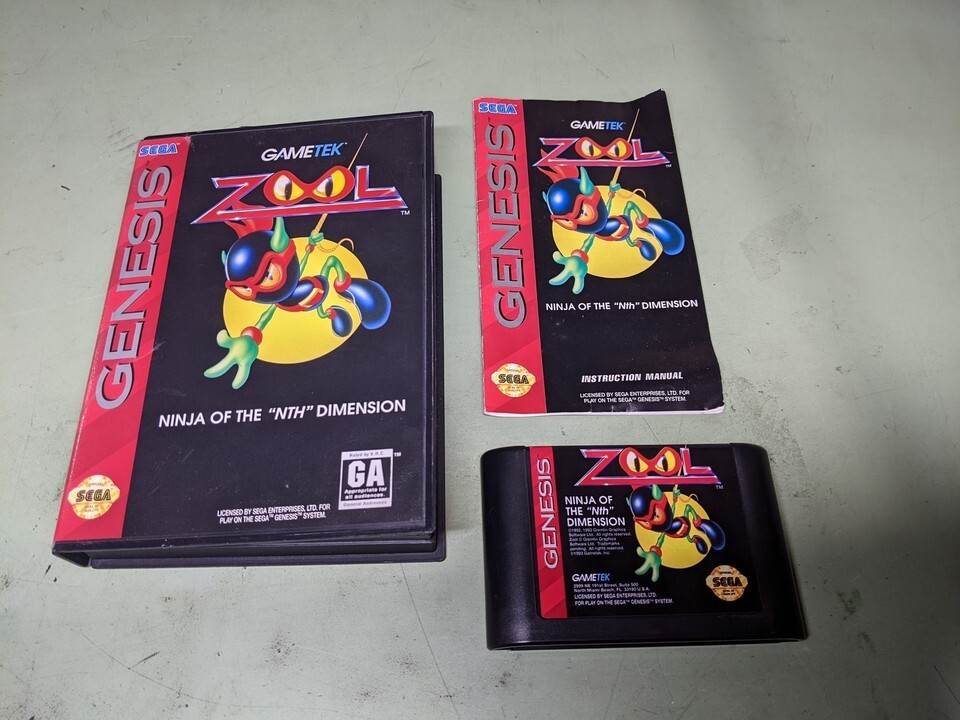 Zool Ninja of the Nth Dimension Sega Genesis Complete in Box - $93.51