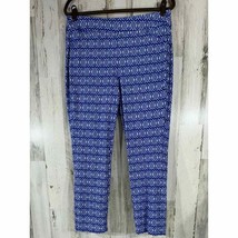 Chicos Travelers Ankle Pants Size 1.5P or 10P High Rise Blue Geometric P... - £23.23 GBP