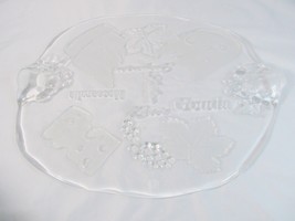 Studio Nova Normandy Oval Glass Cheese Platter Clear Frosted 16 1/4&quot; Germany - £40.75 GBP