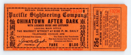 1920s Ticket Pacific Sightseeing Company San Francisco Chinatown After Dark K13 - £23.96 GBP
