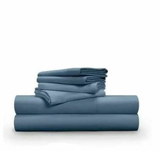 Pillow Guy Luxe Soft &amp; Smooth Tencel 6-Piece Full Sheet Set-Blue T4102214A - £189.13 GBP