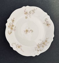 Theodore Haviland Limoges France Scalloped Bowl Yellow Flowers Pink Leaves ER&amp;Co - £15.39 GBP