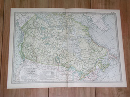 1897 Antique Dated Map Of Dominion Of Canada Ontario Quebec Newfoundland Alberta - £22.42 GBP