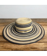 Nautica Women&#39;s Wide Brim Sun White Hat Blue Stripes Wired Brim OS Beach... - $470.99 MXN