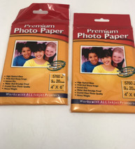 Lot of 2 Premium Photo Paper 5760dpi 20 Sheets of Size 4&quot;x 6&quot; NEW Sealed Pac - £10.66 GBP