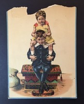 Large Victorian Trade Card Girl on Boys Shoulders Star Soap Schultz &amp; Co... - £4.70 GBP