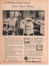 1945 Quicker Cleaner Washing GE General Electric Print Ad FC2 - $13.30