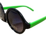Girls Willow Round Black Sunglasses with Green Temples kid 2507 Green 71 - £6.44 GBP