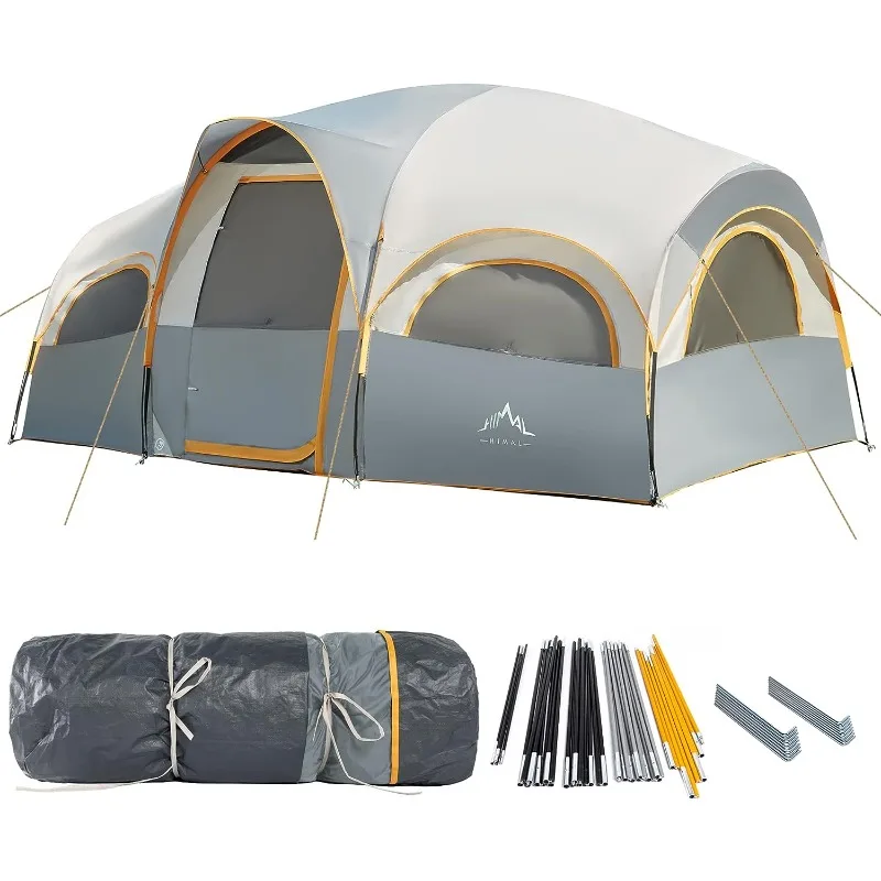 GoHimal 8 Person Tent for Camping, Waterproof Windproof Family Tent with - £164.89 GBP