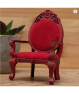 Dollhouse Royal Red Velvet Chair 1/12 Scale - $165.19 MXN