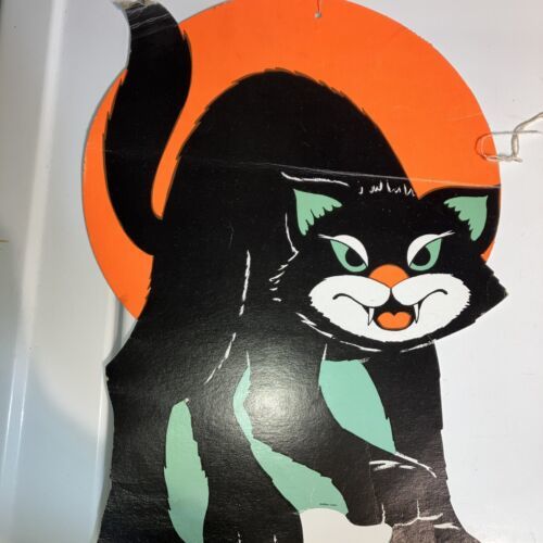Vtg Black Cat Eureka USA Paper Die Cut One Sided 15” To 16” Tall A7 Comb... - $1.25