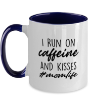 Mom Mugs I Run On Caffeine and Kisses Navy-2T-Mug  - £14.11 GBP