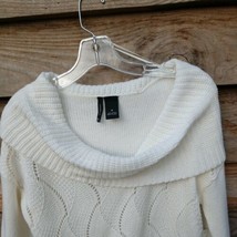New Directions Cream Open Weave Cowl Neck Sweater Acrylic Medium New Wit... - £15.59 GBP