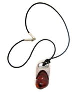 Heavy 1.75&quot;x1.25&quot; Baltic Amber Sterling Silver Pendant on Leather Cord - $5,626.22 MXN