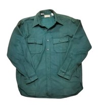 VTG LL Bean Men’s Sz 16 Green Chamois Cloth Shirt Made In USA Style 1611 - £21.80 GBP