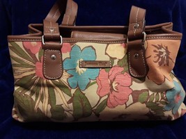 Jamaica Bay Satchel Double Strap Floral Print Purse Handbag - £12.65 GBP