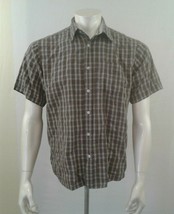 Billabong Men's Short Sleeve Brown Plaid Button Up Casual Shirt Size XL - $10.88