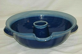Tumbleweed Pottery Upright Chicken Cooker Baking Roaster Blue Stoneware ... - $553.42 MXN