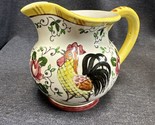 Vintage PY UCAGCO Early Provincial Roosters and Roses 8 ounce Pitcher JAPAN - $11.88