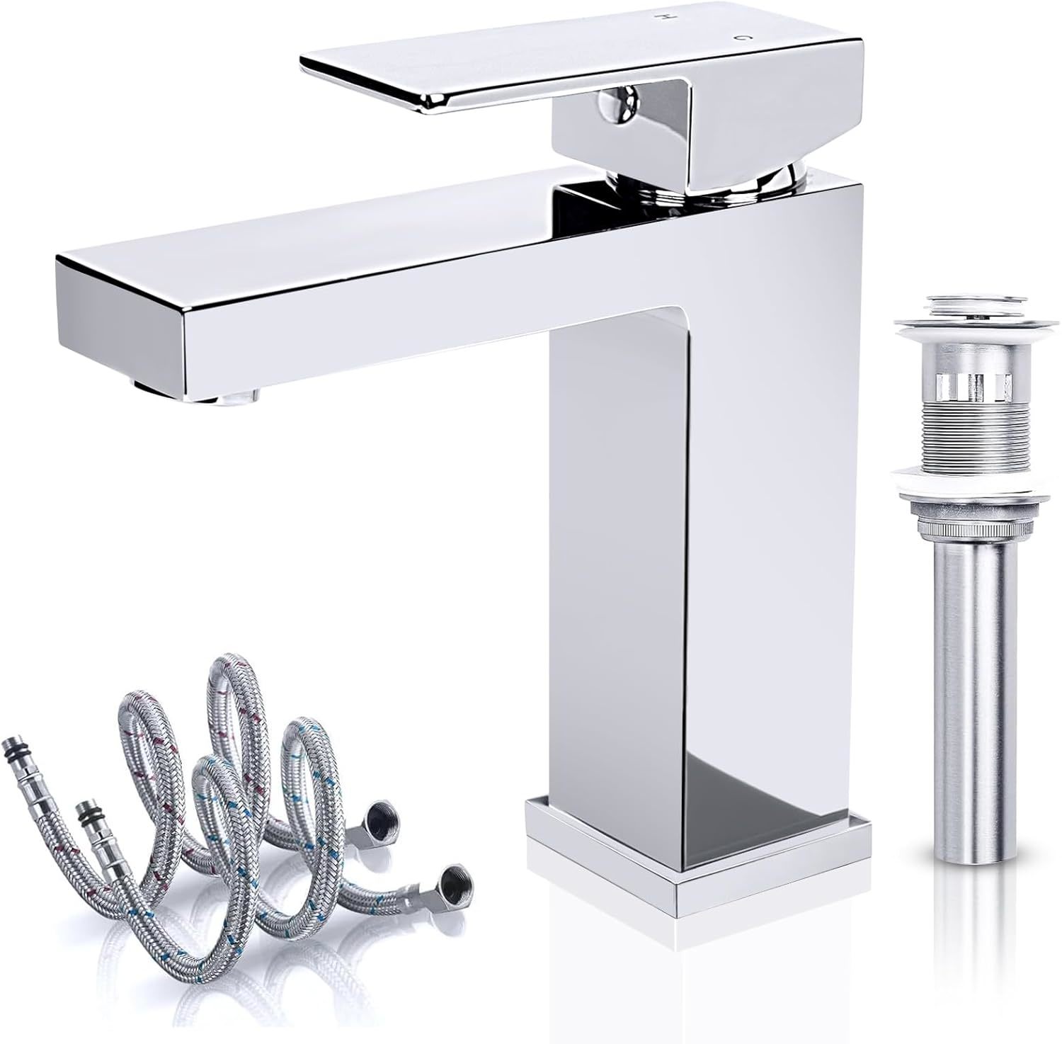 Solid Brass Chrome Bathroom Faucet, Bathroom Sink Faucet For 1, Polished... - $99.99
