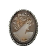 Vintage Carved Shell Cameo Brooch, Costume Jewellery, 3 cm - £23.66 GBP