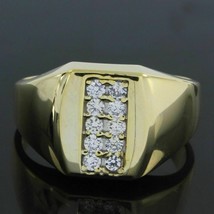 Valentine Giorno 18k Placcato Oro Giallo 0.90Ct Rotondo Diamanti Finti Moda Ring - £43.57 GBP
