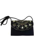 Vintage Black Velvet Purse  Formal Evening u Handbag Crossbody or Clutch... - £29.72 GBP