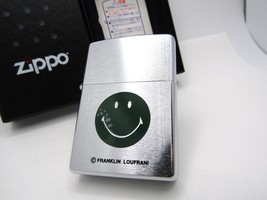 Green Smiley Franklin Roufrani Engraved Zippo 1997 Unfired Rare - $114.00