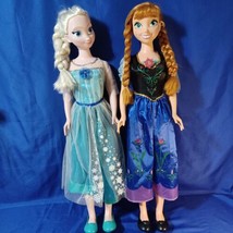 Disney Jakks Pacific Elsa &amp; Anna 38&quot; Tall - My Size Dolls- See Pictures And Read - £174.58 GBP