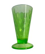 Vintage Deco Jeannette Glass Green Hex Optic Footed Ice Tea Tumbler &#39;30s... - £15.92 GBP