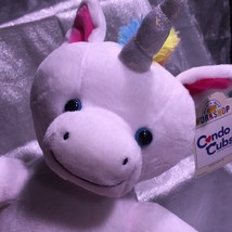Build A Bear Condo Cubs Rainbow Unicorn Pink Hooves Sparkle Horn White Fur - £31.41 GBP