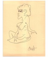 Stylo S&#39;appuyant sur Papier Femme Nue Étude par Connu Artiste - £57.52 GBP