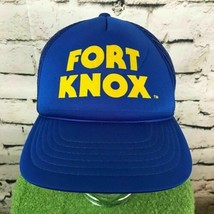 Fort Knox Mens O/S Snapback Hat Blue Adjustable Meshback Trucker Ball Cap VTG - £19.77 GBP