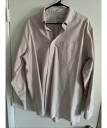 LL Bean Men’s 0 VV76 17.5-35 Brown And white Striped Oxford Dress Shirt ... - $503.99 MXN