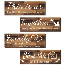 4 Pieces Home Wall Signs, This Is Us/Together/Bless This Home/Family Wall Decor  - £31.12 GBP