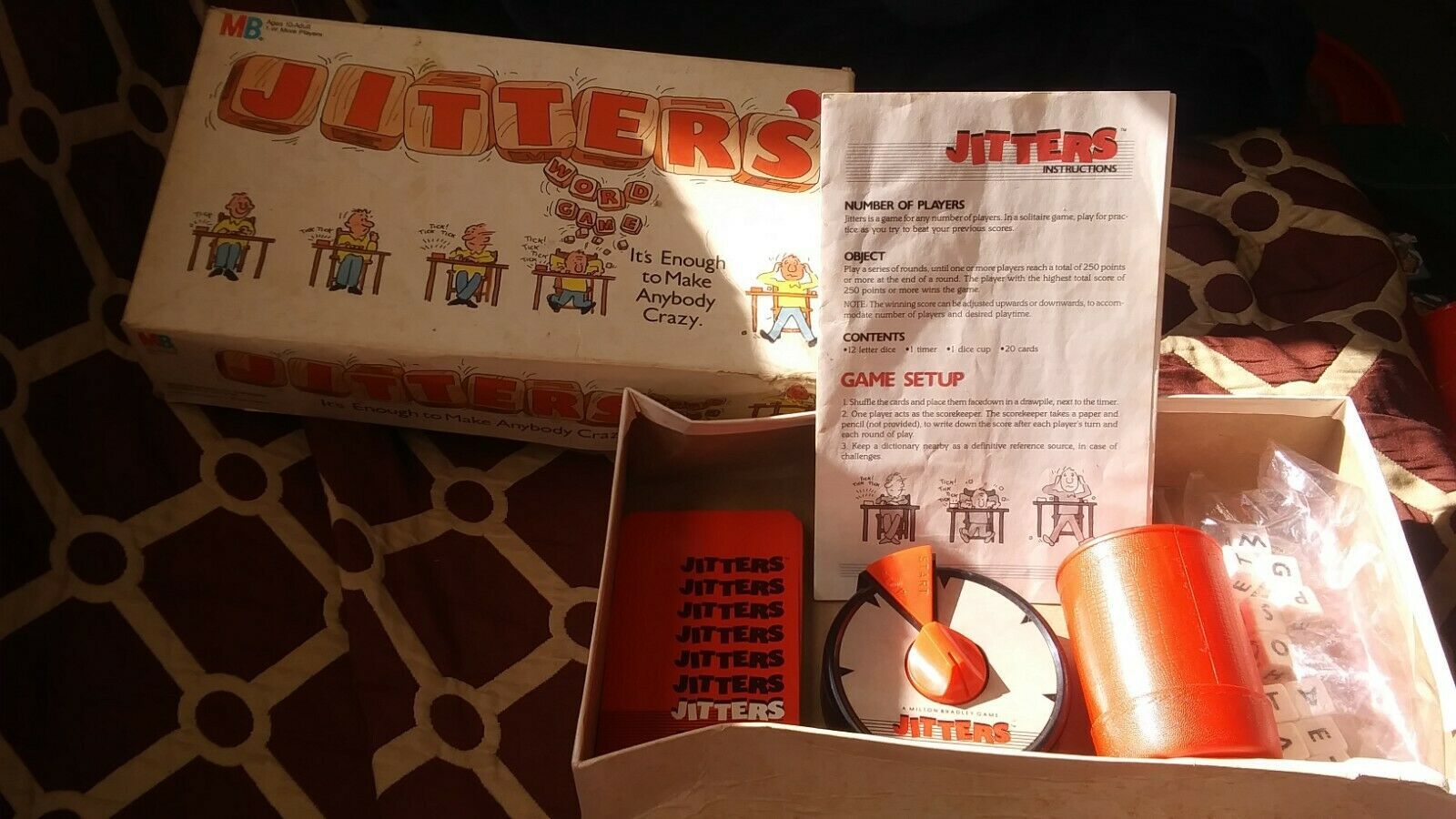 1986 Milton Bradley Jitters Word Game Complete - $17.81