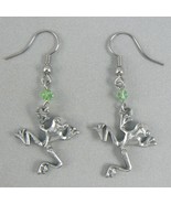 Leaping Frog Toad Earrings - Pewter (Silver Toned) (EAR401) - $10.00