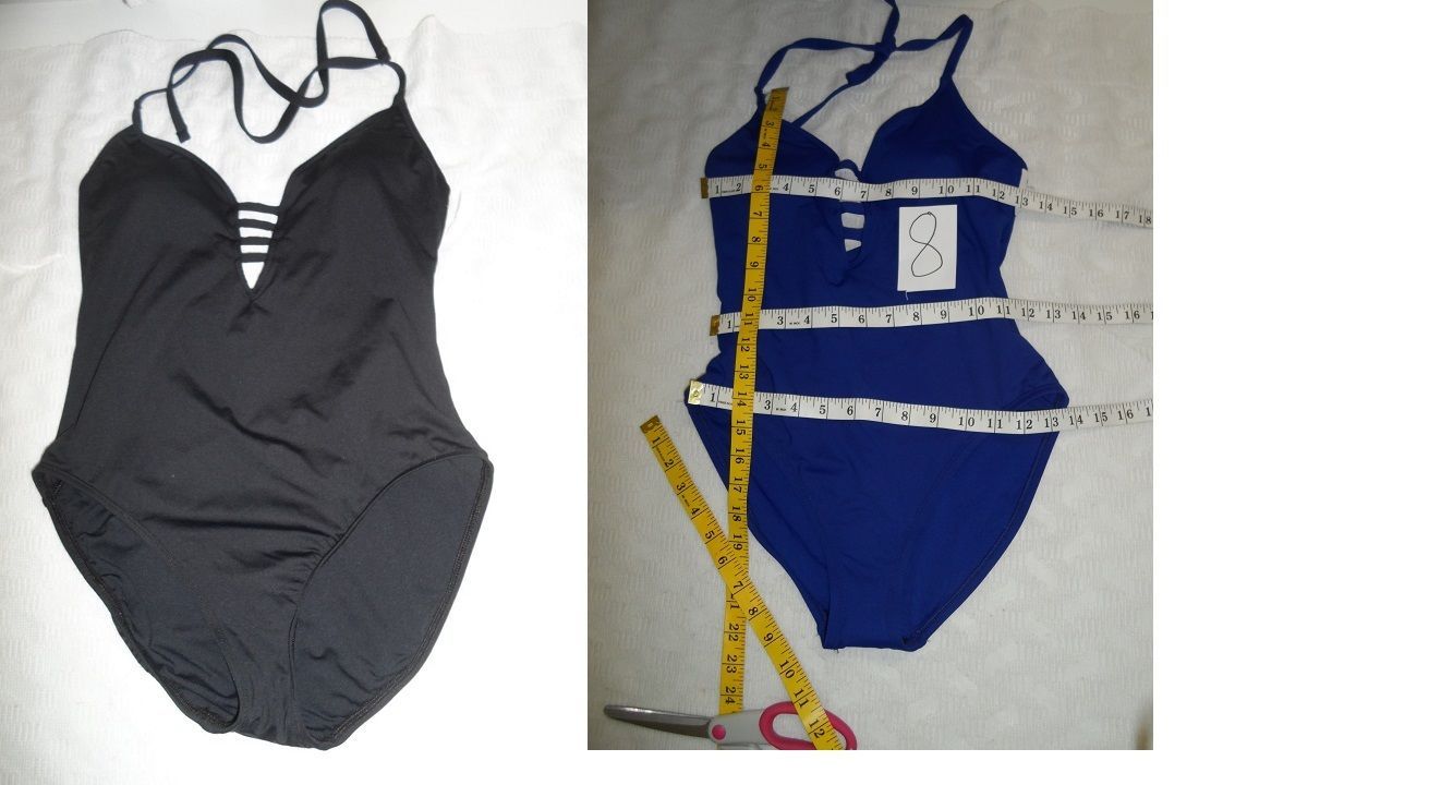 LA BLANCA Caged Strap One-Piece Swimsuit BLACK 6 8 -BLUE 8-$119  - $39.58 - $43.53