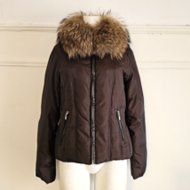 Michael Kors Jacket With Detachable Racoon Fur Collar M Medium Iridescent Brown - £43.24 GBP