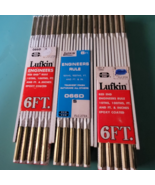 Lot Of 3 Lufkin Carpenter 6ft Folding Wood Rule FLC2733 Ruler Red End To... - $37.89 CAD