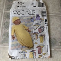 1996 McCalls 8574 Infants Preemie Layette Stretch Knits sewing pattern u... - $18.27