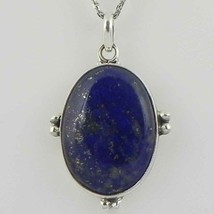 Solide 925 Argent Sterling Lapis Lazuli Pendentif Collier Femme PSV-2038 - £26.47 GBP+