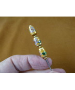 U472 Yellow pink flower barrel CLOISONNE beads hatpin Pin love hat pins ... - $13.09