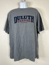 Duluth Long Tail Gray Spell Out T Shirt Short Sleeve Mens Medium M - £10.48 GBP