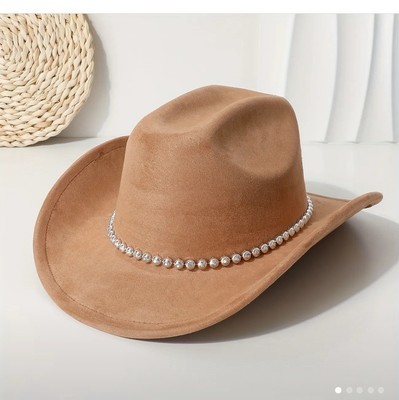 Western Cowboy Hat Outback Cowgirl Hat Faux Suede Hat - $26.00
